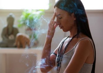 Woman practicing pranayama