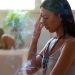 Woman practicing pranayama