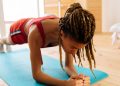 a woman exercising